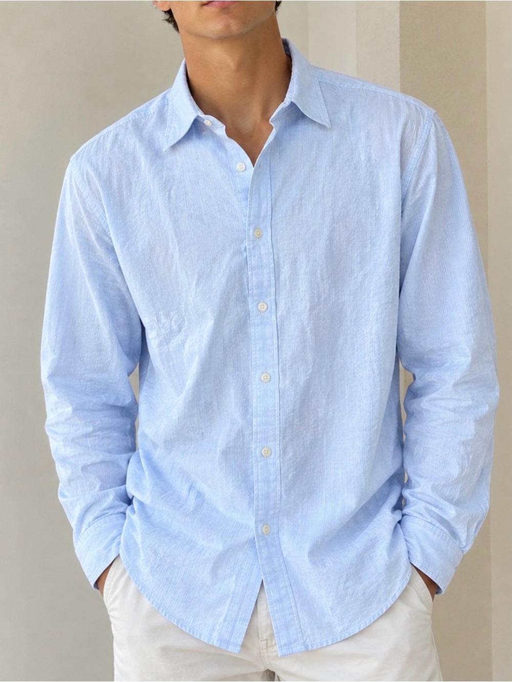Banana Republic Light Blue Long-Sleeve Button-Down Shirt